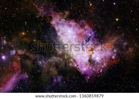 Cosmic landscape, colorful science fiction wallpaper with endless outer space. Elements of this image furnished by NASA
