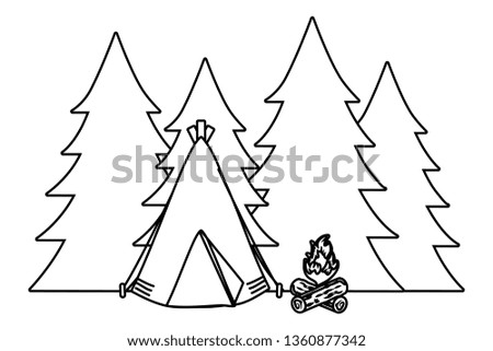 outdoor camping cartoon