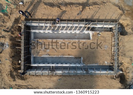 Top view of construction site, aerial photos