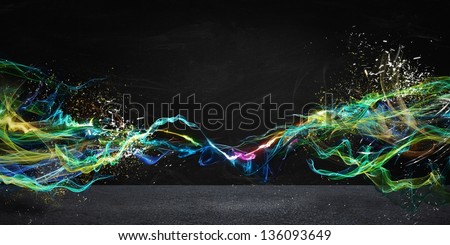 Modern abstract motion banner on dark background
