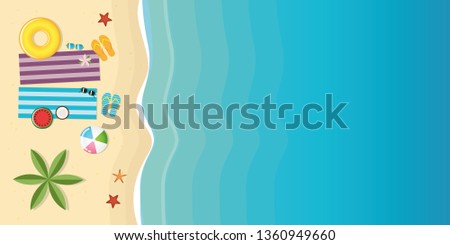 beautiful day on the beach summer holiday background vector illustration EPS10