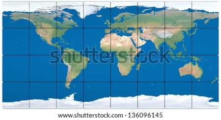 World map made of cubes isolated on white background. Elements of this image furnished by NASA.