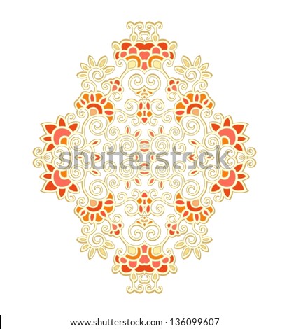 Ornamental vector composition on white background 