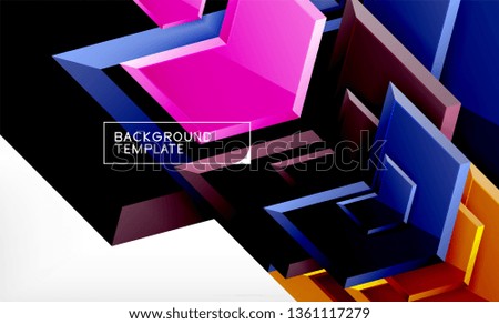 Abstract glossy techno arrows background, vector illustration