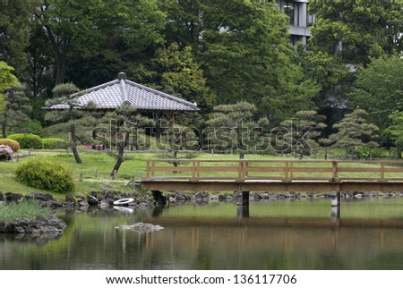Kyu-Shiba-Rikyu Garden, Tokyo, Japan Royalty-Free Stock Photo #136117706