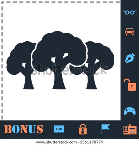 Forest. Perfect icon with bonus simple icons