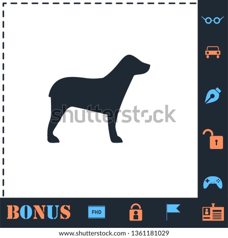 Dog. Perfect icon with bonus simple icons