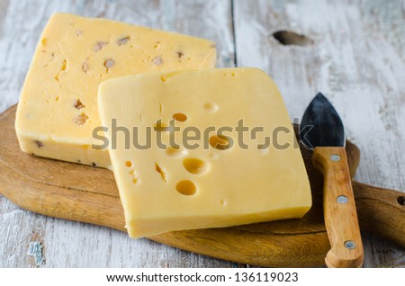 Cheese Truckle, selective focus