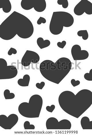 Cartoon vector illustration of blakc heart shape pattern. Great design for invitations, cards, websites, wrapping paper, textile. Drawing icon isolated on white background. Love, valentine, romance