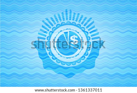 chart icon inside water wave emblem.