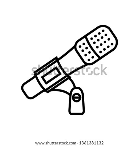 Microphone icon vector - Line art