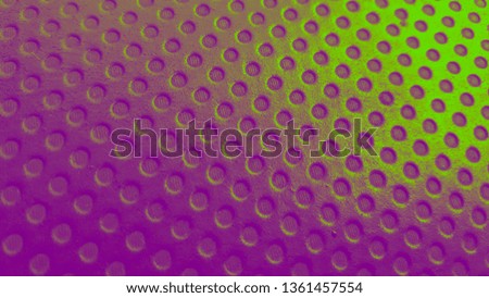 Synthetic leather with dots pattern background. Duo-tone green neon.
