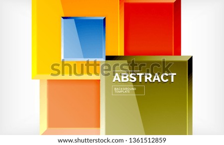 Square abstract background, glossy geometric design. Vector poster design