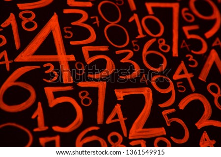 Background of numbers. from zero to nine. Mathematical equations and formulas. Numbers texture