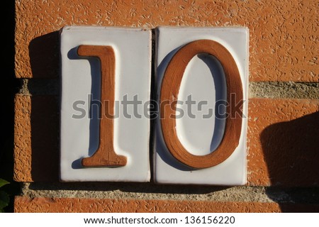 10 Tile numbered (door number)