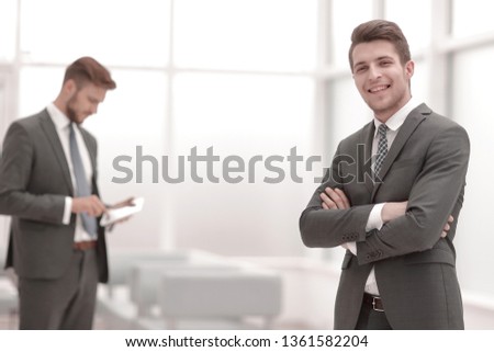 successful businessman on the background of the office