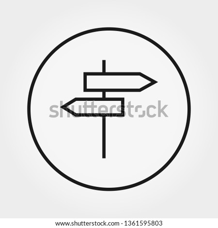 Road sign. Camping. Universal icon for web and mobile application. Vector illustration on a white background. Editable Thin line.