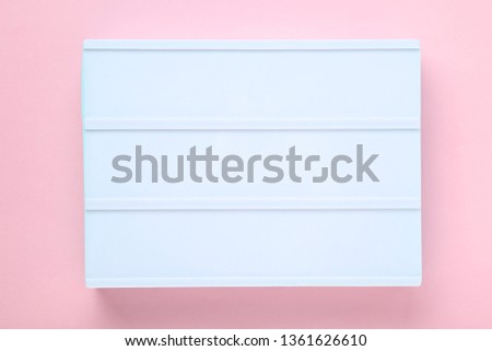 Blank lightbox on pink background