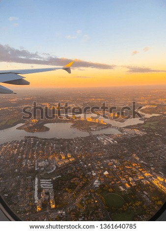 Sunrise over Sydney from the air. Australia is beautiful!