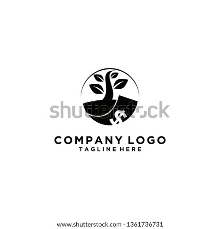 financial growth logo vector element. Financial growth logo template - Vector black