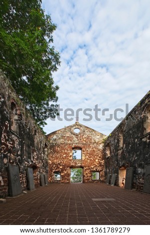 The Ruin of St Paul's Church, Malaka Malaysia - picture taken from inside