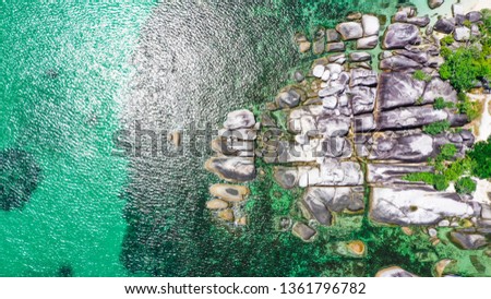 granite stone of tanjung tinggi beach Royalty-Free Stock Photo #1361796782