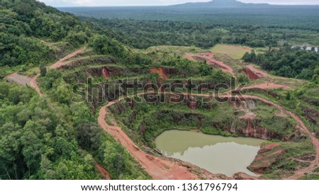 open pit in belitung island Royalty-Free Stock Photo #1361796794