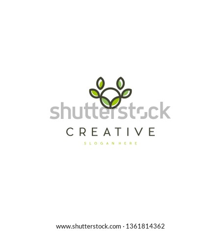 Abstract Green Leaf Logo Icon Vector Design