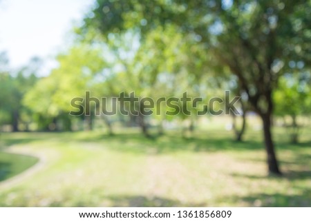 Abstract blur city park bokeh background - green nature or save environmental concept