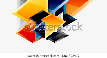 Bright colorful triangular poly 3d composition, vector abstract geometric background, minimal design, polygonal futuristic poster