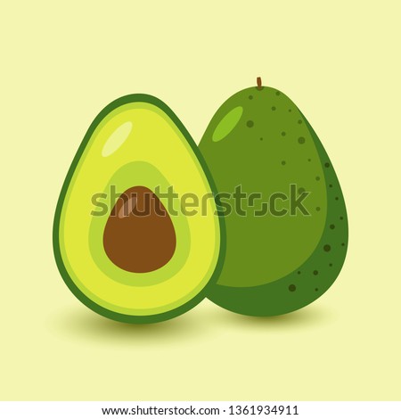 vector icon of avocado. avocado fruit in flat design. vector illustration Royalty-Free Stock Photo #1361934911