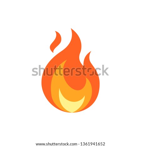 Vector flame icon. Simple illustration of fire in flat style