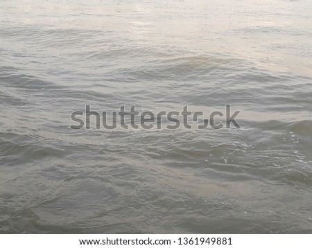 Waves on the water surface caused by wind currents