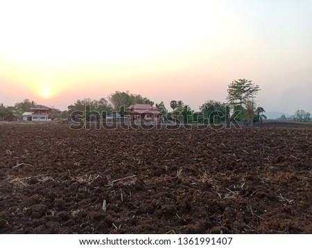 The sun is falling In rural areas of Thailand