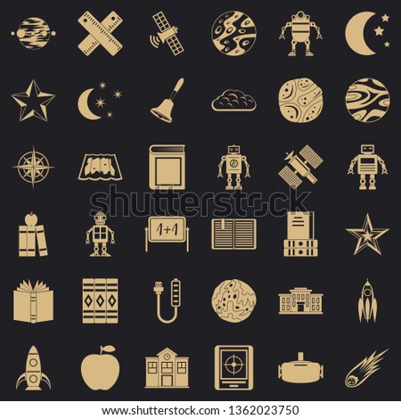 Astronomy exploration icons set. Simple style of 36 astronomy exploration vector icons for web for any design