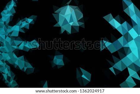 Light BLUE vector low poly cover. Shining illustration, which consist of triangles. Template for a cell phone background.