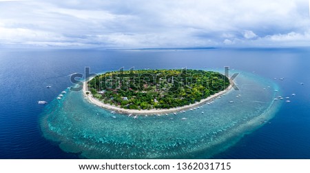 Panorama Drone Aerial Picture of Balicasag Island near Panglao, Bohol, Philippines
