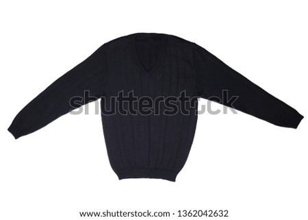Dark blue sweater isolated on white background