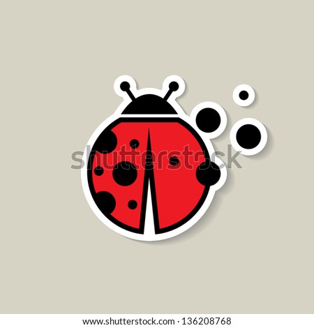 Ladybug sticker - vector illustration