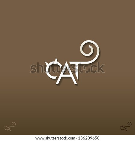 Cat label - vector illustration