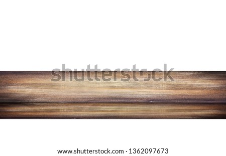 Surface of a dark brown Shelf or Table isolated as Background vertical Plank for Ideas