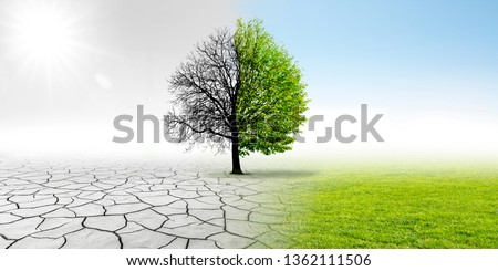 Climate changing landscape Royalty-Free Stock Photo #1362111506