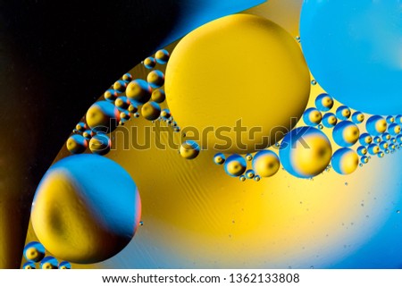 Space or planets universe cosmic abstract psycheledic background. Abstract molecule atom sctructure. Water bubbles. Macro shot of air or molecule. Biology, physics or chemistry abstract background.