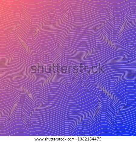 Wav  linear texture. An abstract relief background with optical illusion of distortion. Vector illustration.