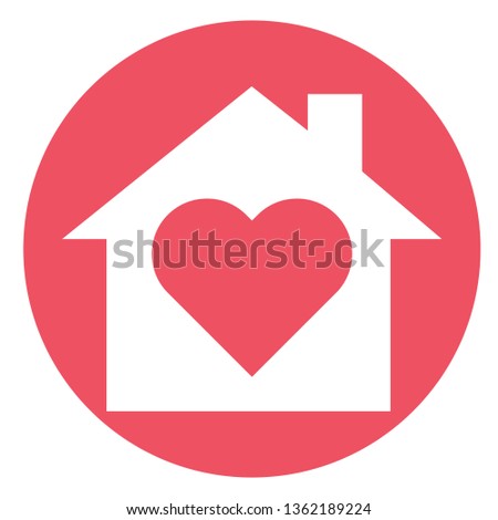 Home and heart. Home love icon isolated on white background .