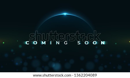 Coming Soon text on abstract Sunrise Dark Background with motion effect. Design Concept for sale, business advertising, web, promotion announce, poster, banner, flyer. - Vector Illustration Royalty-Free Stock Photo #1362204089