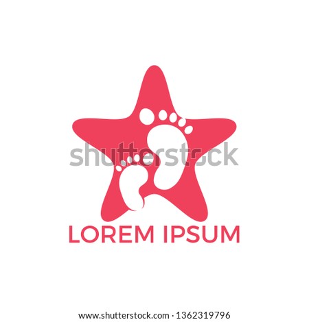 Feet and star vector logo design. Foot care and lifestyle logo design. Massage and foot care logo design.