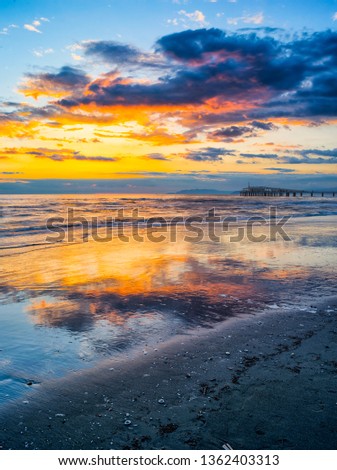 High resolution panorama format of a beautiful sunset with clouds