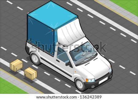 Isometric Pick Up Truck Van Tarpaulin.
