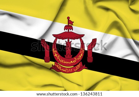 Brunei waving flag